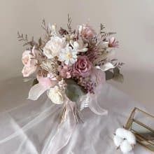 【新娘捧花】婚禮捧花 婚禮 結婚 手綁花 永生花 浪漫韓式花束