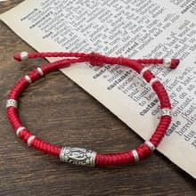 六字箴言 純銀 蠟線編織手鍊 辟邪防小人