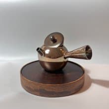 柴燒古銅金彩側把茶壺 / 個人150cc小壺  / 小平凡手作