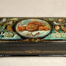 Wildlife lacquer box winter animals decor handmade Christmas Gift Wrapping