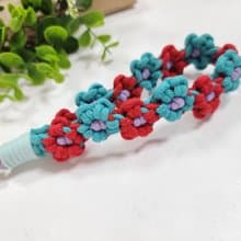 F.S.H 設計款。公主配色五瓣花朵編織款手腕手機繩