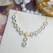 財水•奢華|夢幻藍剛蛋面|A貨翡翠純銀藍翡豪鑲款多顆項鏈