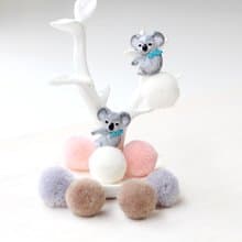 Koala Earrings, Koala Stud Earrings, Koala bear earrings, Pom pom earrings