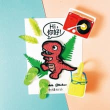 刺繡貼紙-紅暴龍