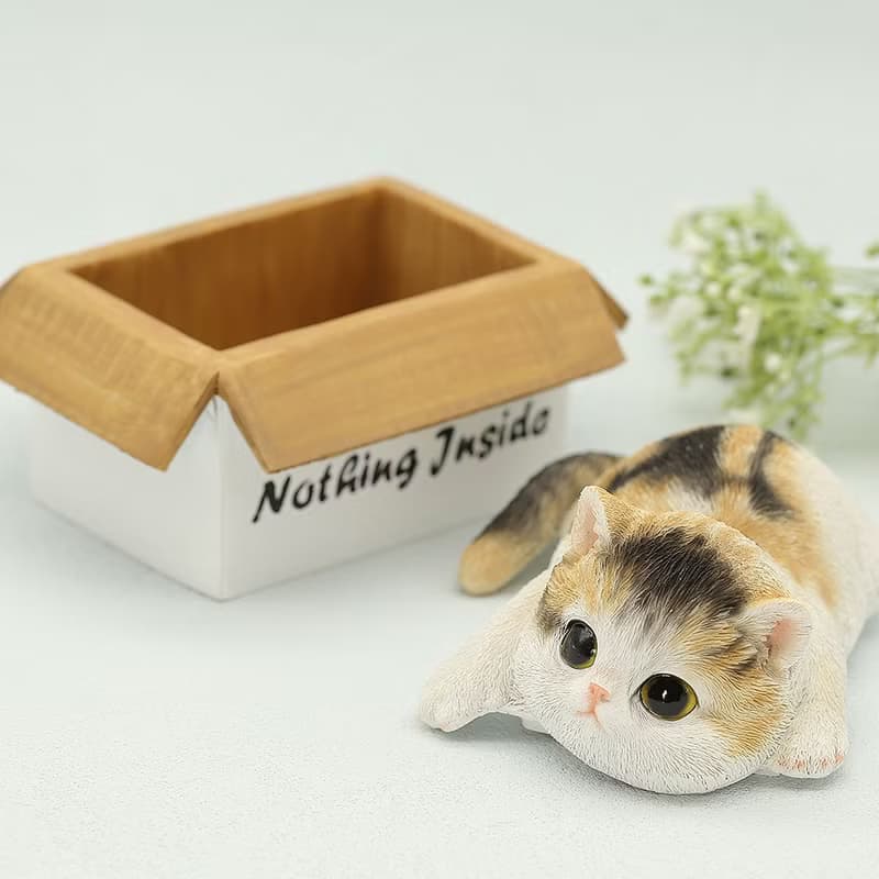 デバリエ ca238m【正規品】猫の置物 三毛猫 小物入れ レジン製 ギフト 最適なプレゼント