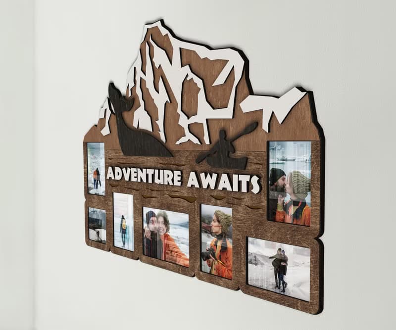 Personalized iceberg wall gallery Custom adventure sign Photo frame collage