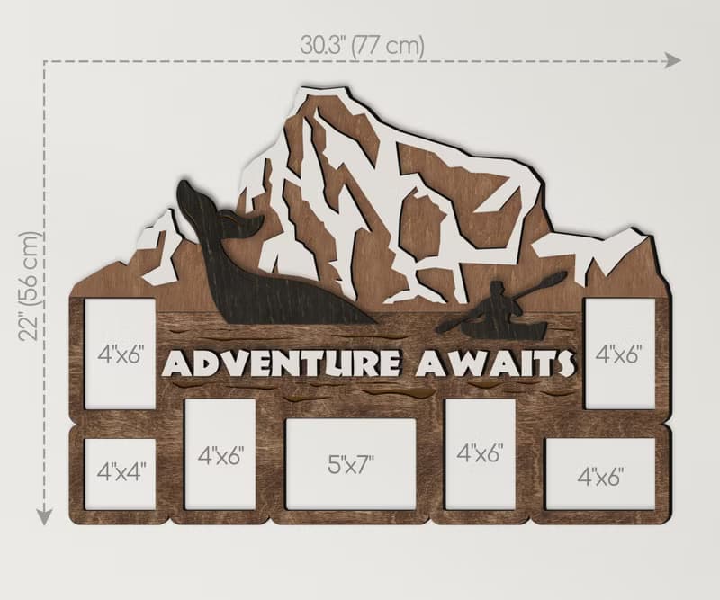Personalized iceberg wall gallery Custom adventure sign Photo frame collage