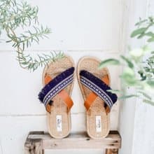 Tassel Sandals : Dark blue / Red / Yellow