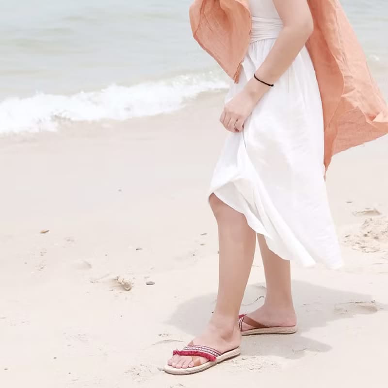 Tassel Sandals : Dark blue / Red / Yellow