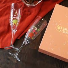 冷感紅葉シャンパングラスペアセット　温度で色が変わる季節を楽しむ器