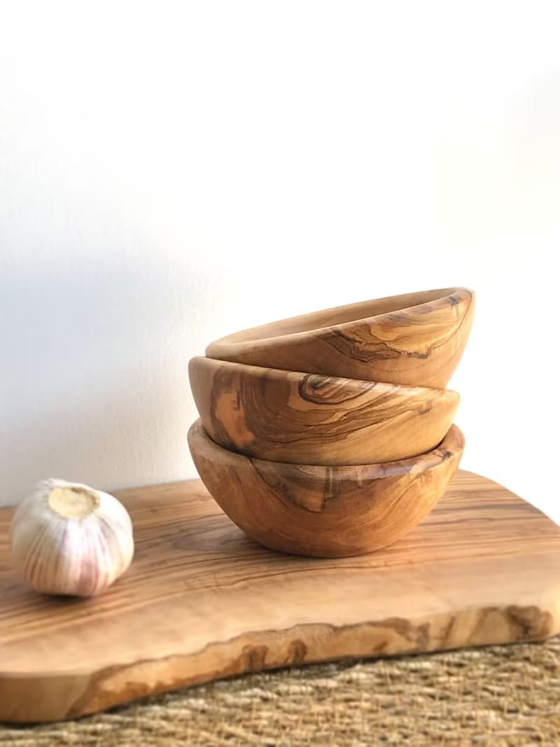 手工橄欖木小皿