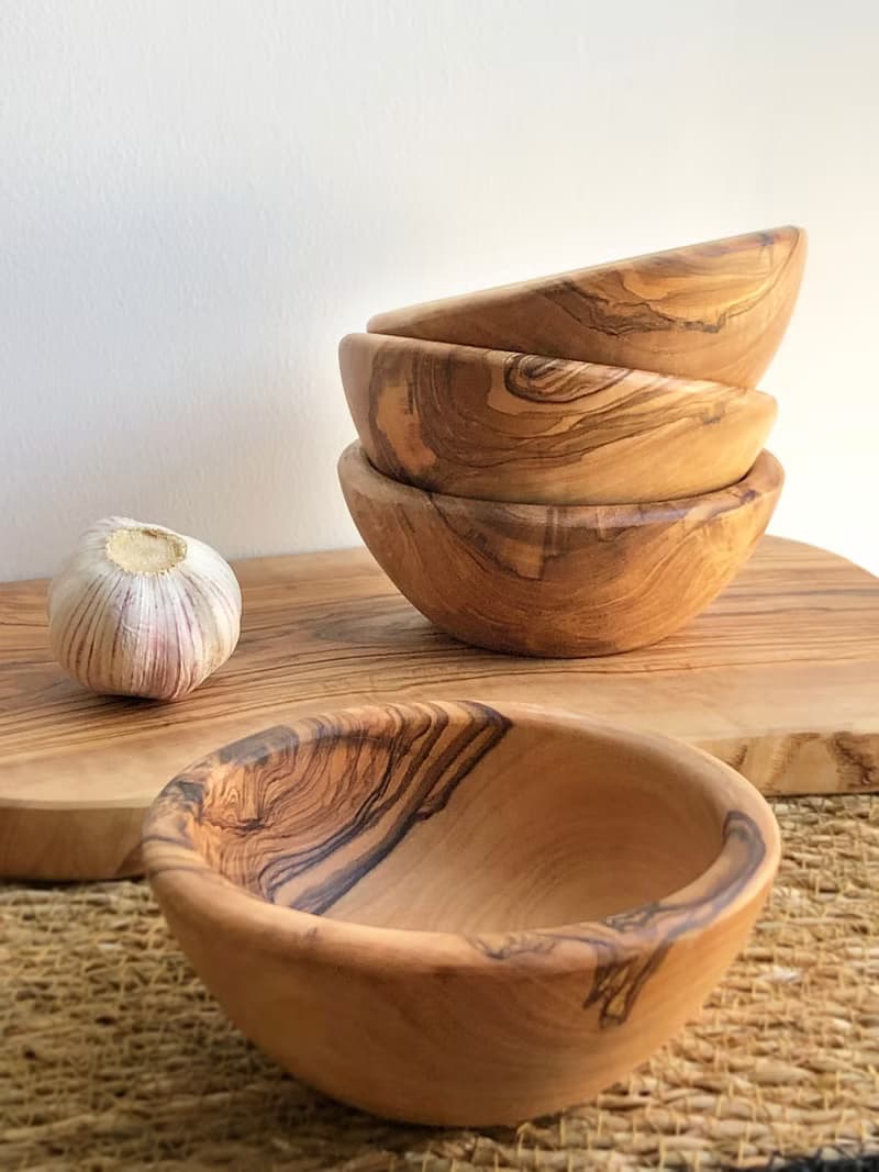 手工橄欖木小皿