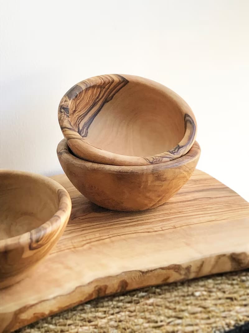 手工橄欖木小皿