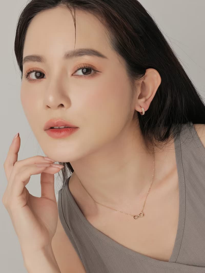 傾心。雙排鑽耳環