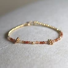 手鍊 瑪瑙 鋯石 草莓晶 天然石 - 必勝 -