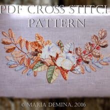 Watercolor Winter Bouquet PDF cross stitch pattern