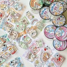 3小喵咪童話/刨冰郵票/招財貓票券4公分PET紙膠帶/共3款