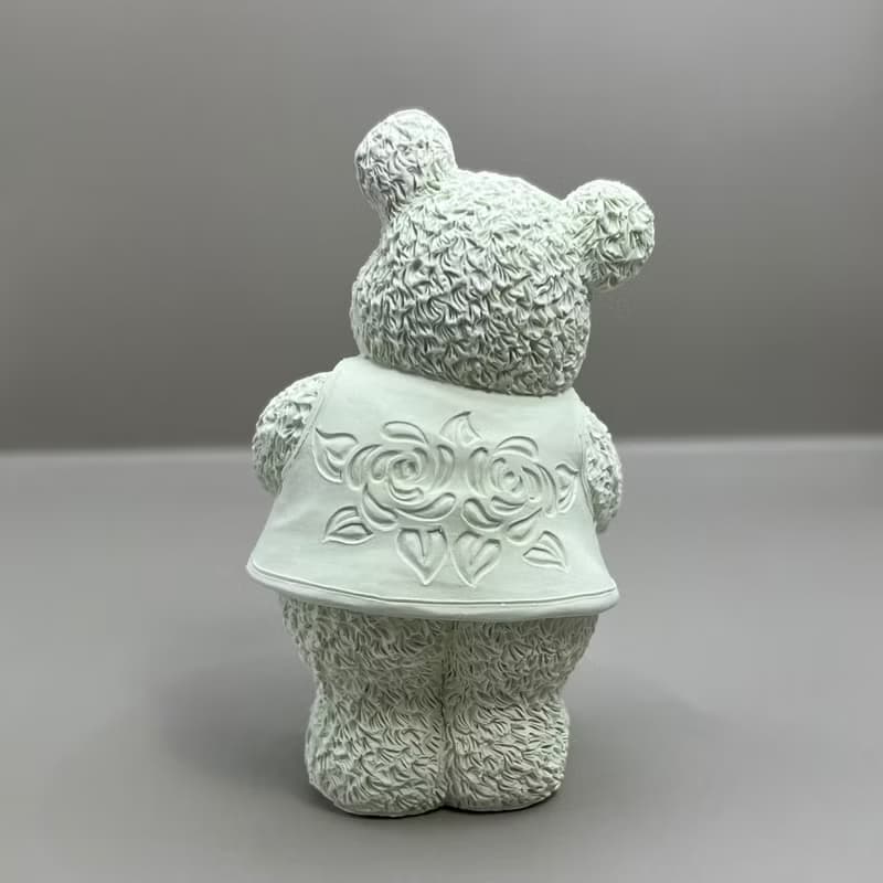 快速出貨 愛心小熊love(綠色) 原木底座系列 搭配永生花瓶