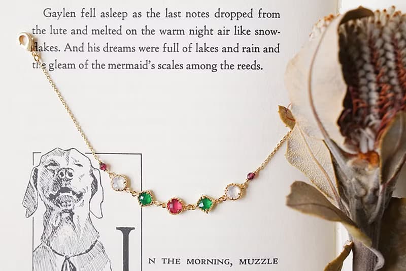 愛情 x 石榴石 琉璃水晶 18K金 調節式【星夜裡的人。紅綠】 手鍊