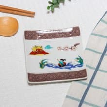 【九谷燒】青郊窯神話故事方盤-一寸法師