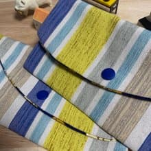 文青風優質萬用存摺袋 彩虹條紋 厚實帆布 蛇年 禮物 收納 濕紙