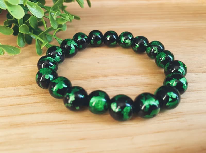【琉璃系列】10MM油綠琉璃珠手鍊