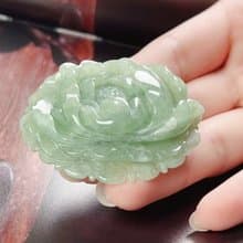 冰飄綠翡翠牡丹花 | 天然緬甸玉A貨翡翠 | 送禮