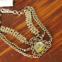 老又好 Antique 1930~40年賽馬三角懷錶鍊手鍊BR258