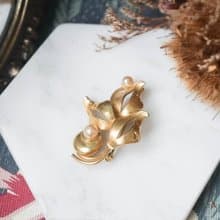 【老飾品/西洋老件】VINTAGE Forstner Jewelry  12K花束古著胸針