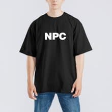 NPC 遊戲 搞笑 衣服 落肩款 寬版 T恤 白T 黑T 童裝 涼感衣 黑T