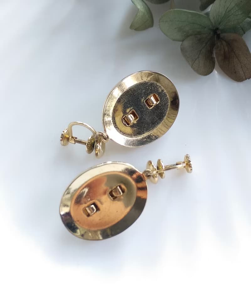 Vintage Jewelry 西洋古董飾品 垂墜 紅酒 紅色調 栓式耳環