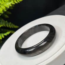 高品質 銀曜石手鐲 56+MM 玉化天眼銀色黑曜石手環 耀眼靈動平安