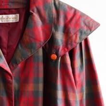 【蛋植物古著】節慶時光格紋寬鬆古著風衣