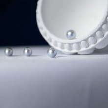 精靈 真多麻珍珠 6月生日石 高級灰 耳環 純銀