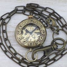 手作り腕時計 BHW136 手巻き懐中時計 34mm 真鍮甲丸ケース 手作り懐中時計