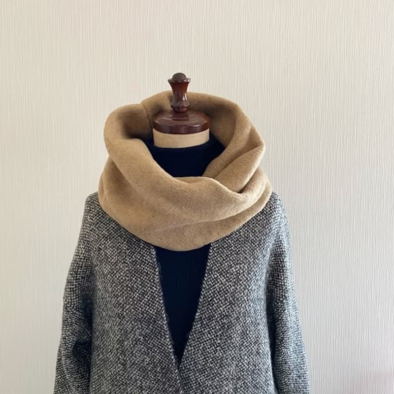 高級メルトンフリースのスヌード　キャメル