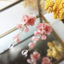 【落櫻繽紛耳環】櫻花耳環  銅線樹脂 耳環/耳夾