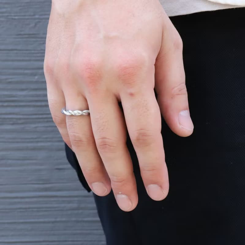錫×銀戒指 Twist Tin Ring