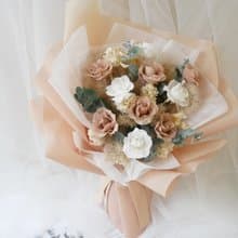 大型不凋玫瑰花束【可可栗棕】永生花/告白/求婚/七夕情人節/畢業