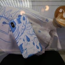 琉璃苣 寶石藍花朵插畫 手機保護套 iPhone 全包軟殼