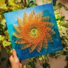 Stringart  藝術作品-和平的太陽