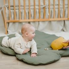 Linen Cloud Padded Baby Play Mat - Olive green Baby Exercise Mat