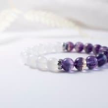 螢石 藍月光石  純銀 天然石手鍊 I工作效率 穩定情緒