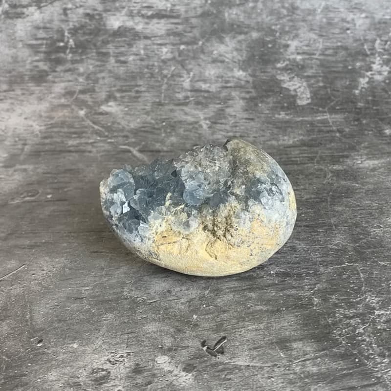 水晶簇- 天青石原礦 蛋形 辦公室療癒微景觀 裝置擺飾 一物一圖