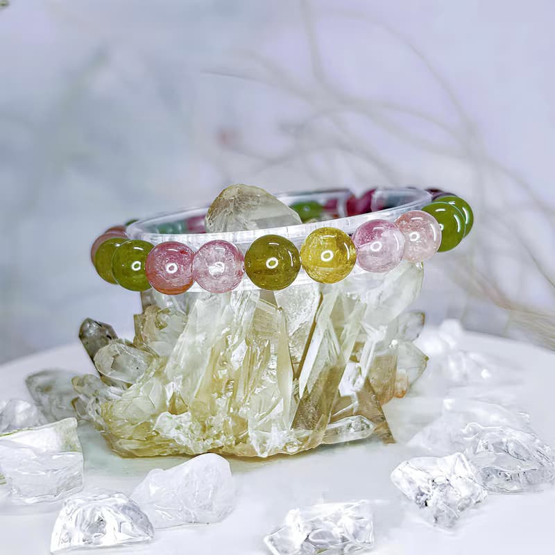 【馬卡龍糖果碧璽】天然純色彩虹碧璽 水晶手鍊手串 / 一物一拍