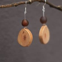 壹染指手作 | 茶樹耳飾 戈壁瑪瑙 純銀耳鉤 | 文藝 自然