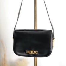 【 日本直送　名牌中古包 】CELINE セリーヌ ショルダーバッグ ブラック ブラゾン レザー vintage ヴィンテージ オールド fxkh5k