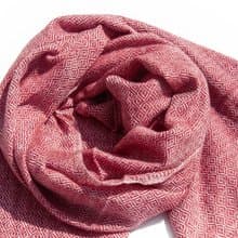 喀什米爾Cashmere 針織圍巾 純羊毛圍巾 手織圍巾 編織圍巾-紅色