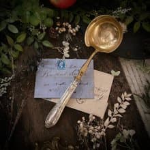 法國19世紀路易16風格純銀柄 銅鍍金面湯勺