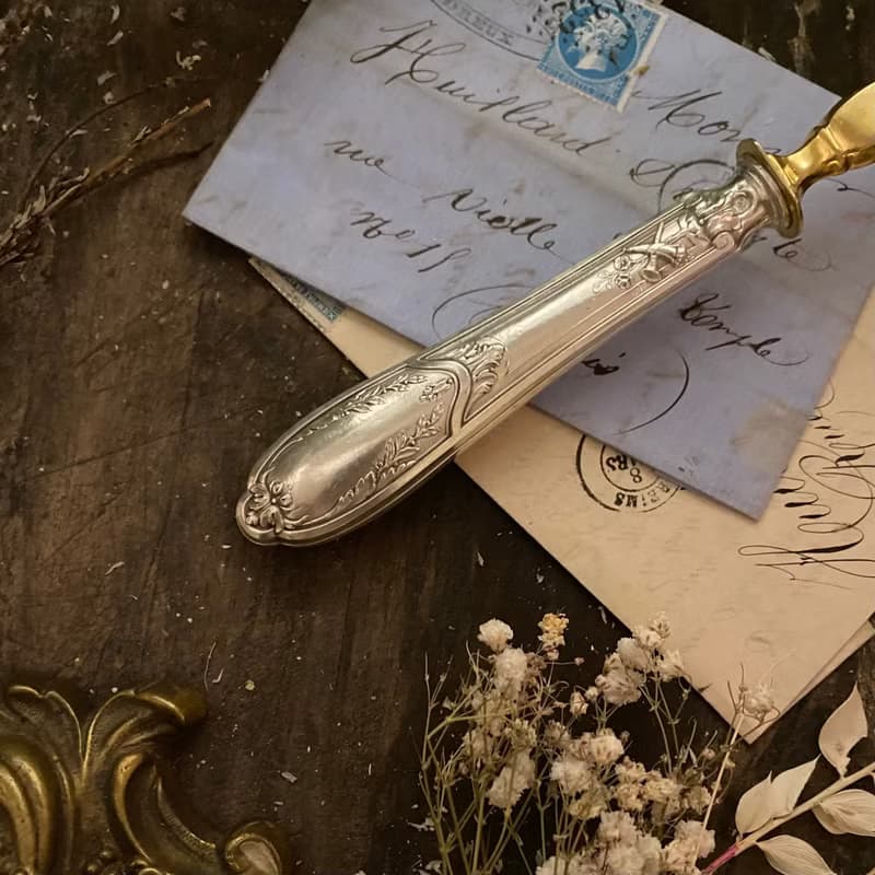 法國19世紀路易16風格純銀柄 銅鍍金面湯勺